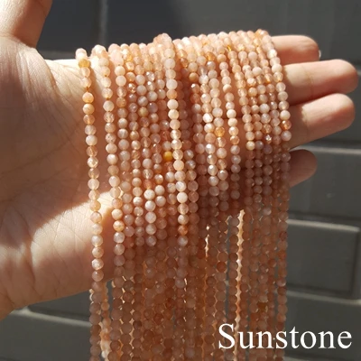 Sunstone LiiJi уникальный натуральный 3 мм Искрящийся Турмалин Аквамарин лунный камень родохрозиты ожерелье для женщин или мужчин повседневная одежда - Окраска металла: Sunstone