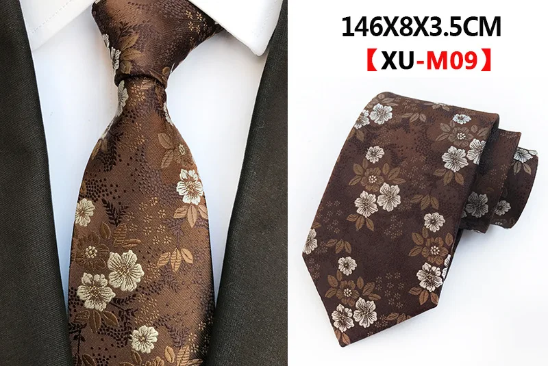 XU-M09 Модный шелковый цветочный мужской узкий галстук цветочные галстуки цветочный узор формальный деловой мужской классический галстук пейсли для шелковые галстуки - Цвет: XU-M09