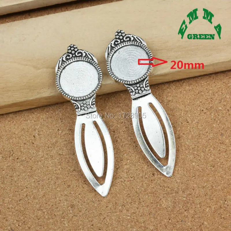 Основа подвески заготовки в форме закладки дизайн кабошона античная Серебристая