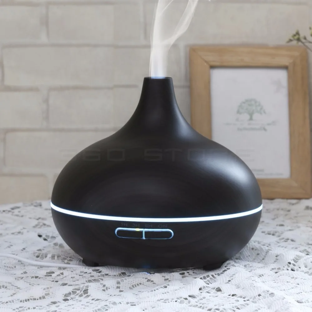 300ml Aromatherapy Essential Oil Diffuser Dark Wood Grain Aroma Diffuser  Cool Mist Humidifier Air Purifier for Office and Home