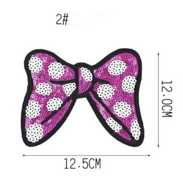 Hghym Красочные Лук патчи 12X12.5 см вышитая аппликация швейной блесток патч железа на