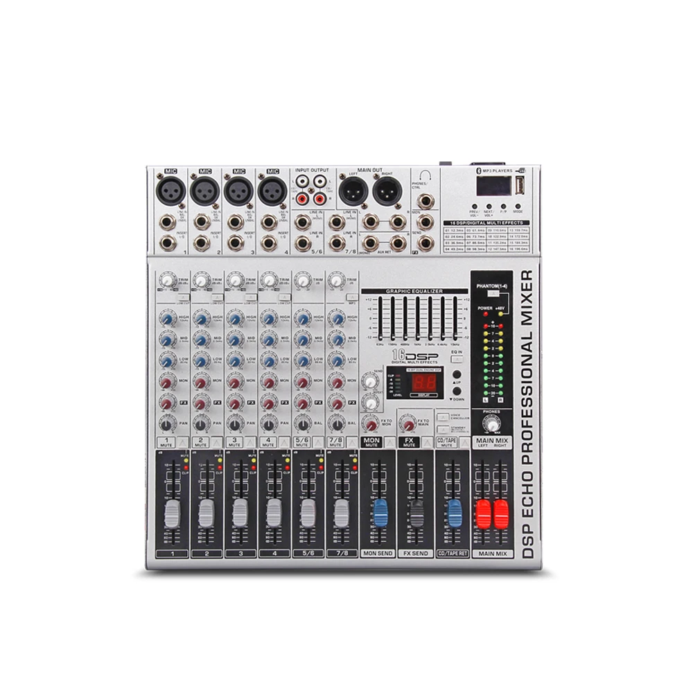 G-MARK GMX800 Профессиональное аудио Смеситель консоли музыка dj Studio 8 каналов 4 моно 2