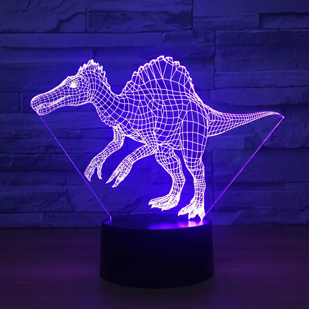 3D Динозавр светодиодный настольный светильник USB животное 3D ночные светильники 7 цветов USB 3D иллюзия лампы для гостиной декоративная лампа