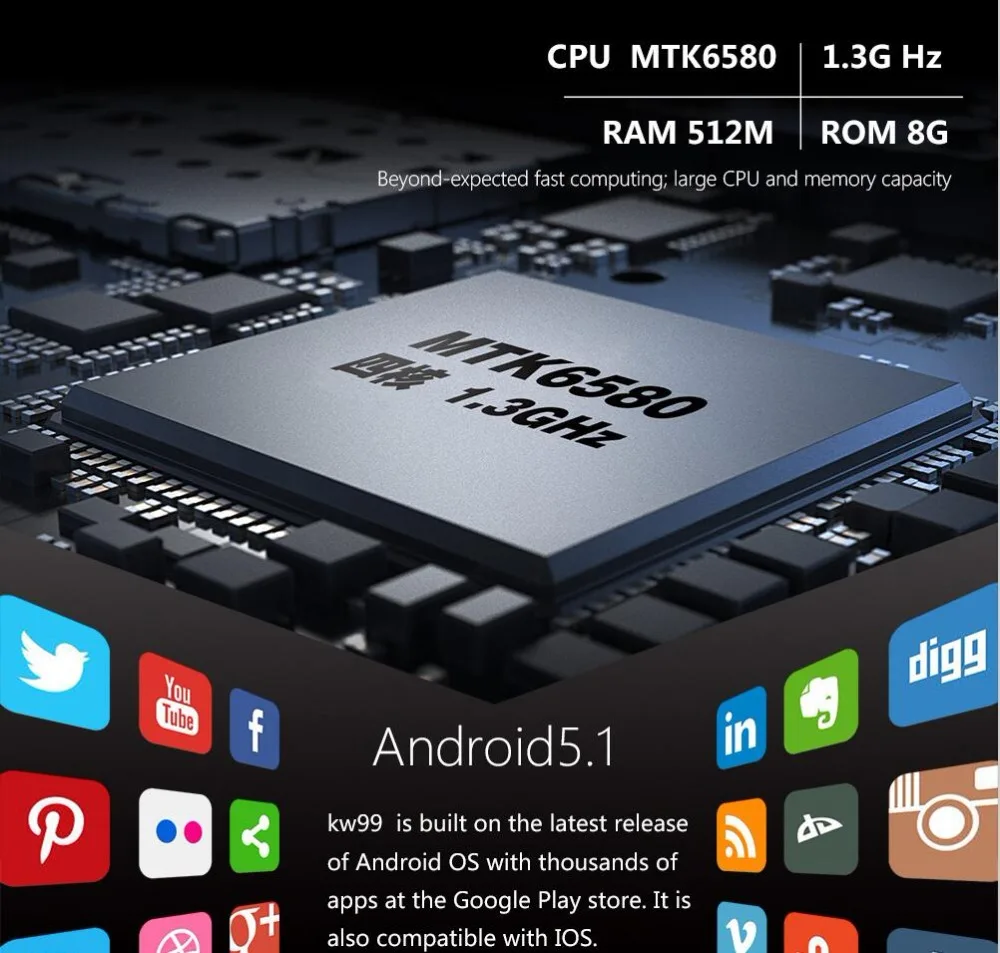 Kingwear KW99 3g Смарт-часы телефон Android 5,1 MTK6580 четырехъядерный 16 Гб ПЗУ монитор сердечного ритма шагомер gps анти-потеря Смарт-часы