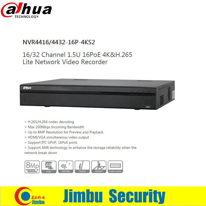 Dahua Network NVR Kit NVR4416-16P-4KS2 16CH & 6pcs IPC-HFW4431R-Z 4MP IP camera & 10pcs IPC-DW4431C-A 4MP IP camera