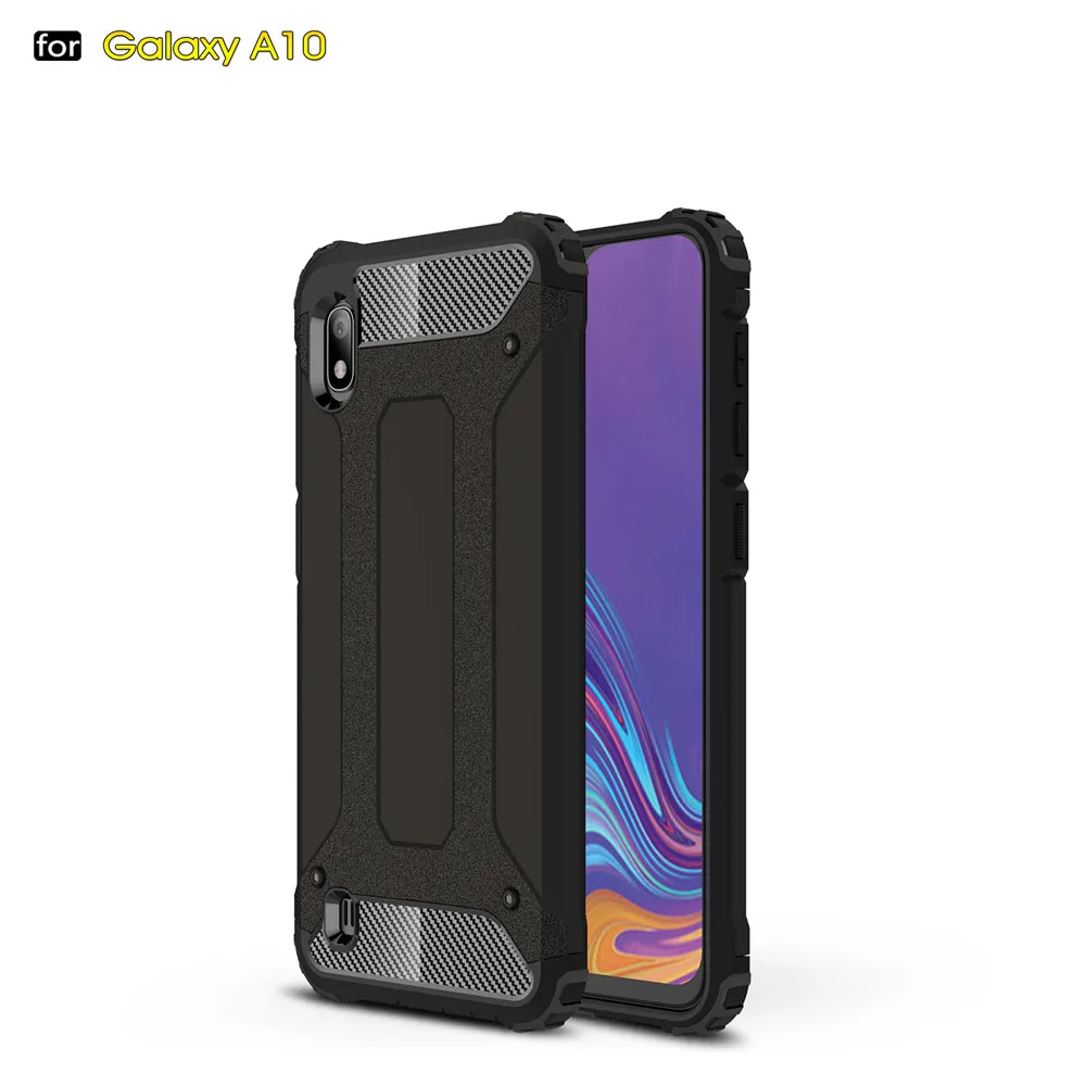 Противоударный чехол-броня Coque 6.2For samsung Galaxy A10 чехол для samsung Galaxy A10 SM-A105F SM A105F телефона чехол-лента на заднюю панель - Цвет: Black Gold