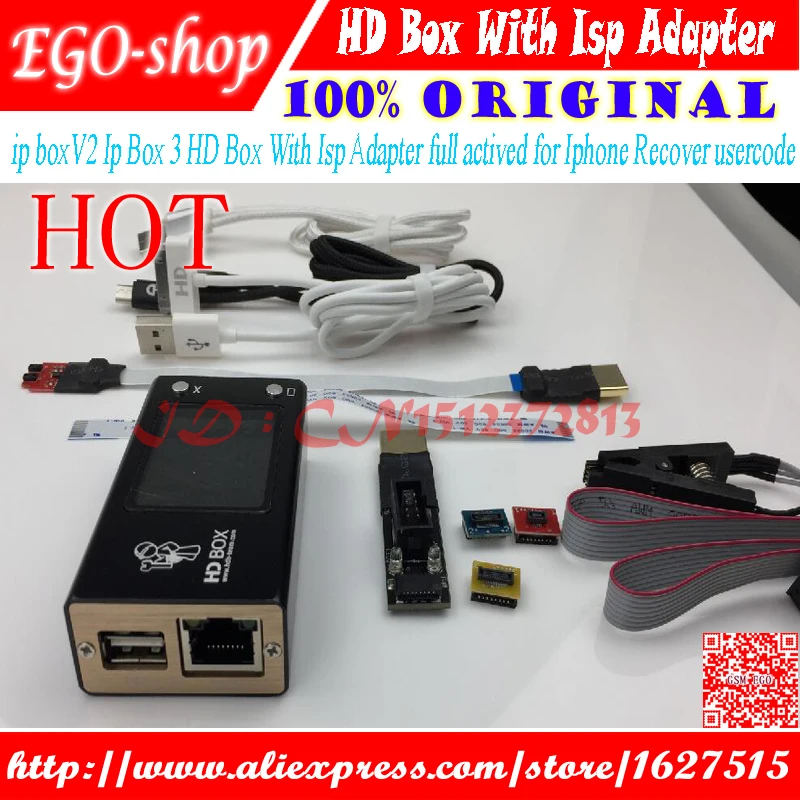 Gsmjustoncct ip box HD с Isp адаптером Полностью активированный для Iphone восстановление кода