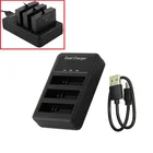 Зарядное устройство Clownfish для экшн-камеры Xiaomi Mijia Mini 4K, 3 слота USB, светодиодная подсветка