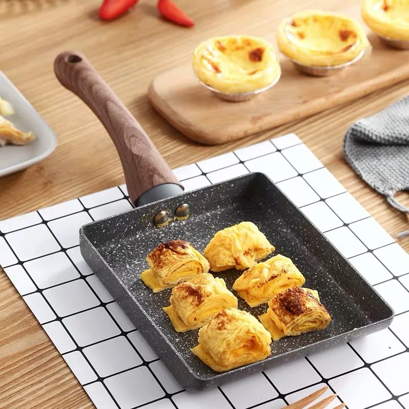 Melaleuca; пальто в японском стиле Алюминий сплав Tamagoyaki сковородка для омлета с антипригарным окрытием Фрай Сковорода для яиц блин горячий горшок нержавеющая сталь 15x18 см