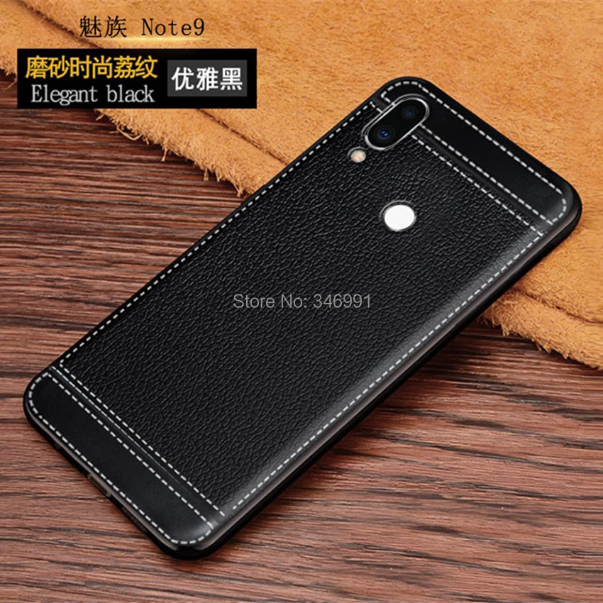 Note 9 чехол для телефона для Meizu Note 9 кожаный чехол 6,2 дюймов деловой мягкий черный силиконовый чехол для Meizu Note 9 Coque
