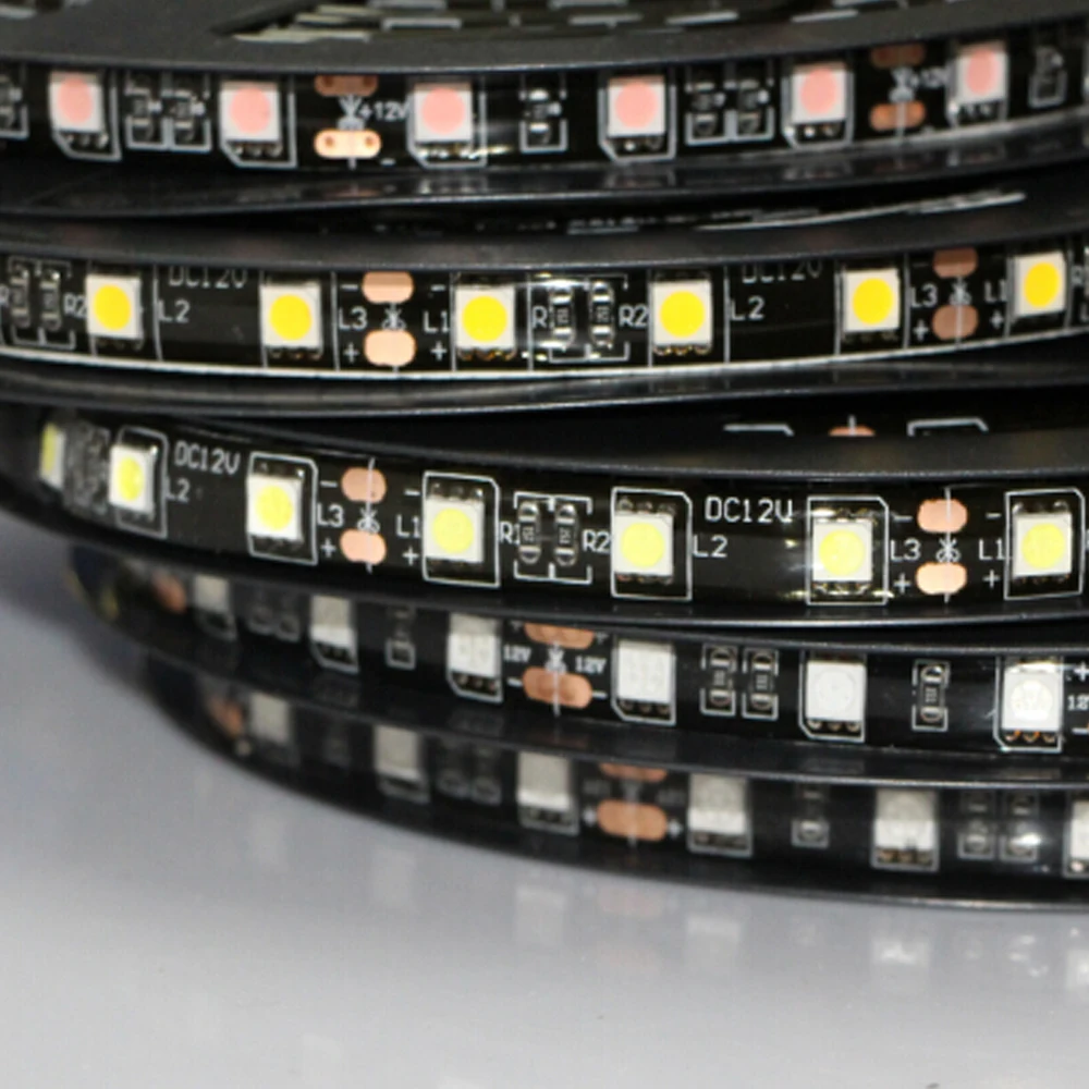 DC12V водонепроницаемый светодиодный 5050 SMD черная печатная плата Гибкая