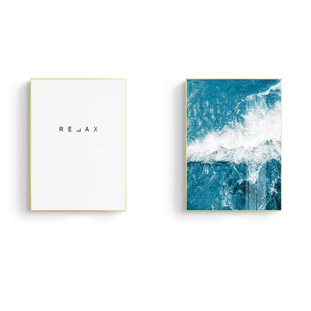 

Modern RELAX Canvas Art Posters and Prints Nordic Wall Picture Sea Painting Home Decor for Living Room Decoration