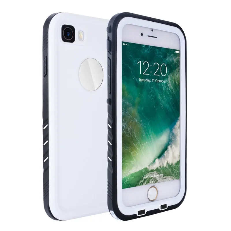 Водонепроницаемый чехол для iPhone 7, iPhone 8, противоударный, для плавания, дайвинга, защита от снега, чехол для iPhone 7, 8, подводный защитный чехол - Цвет: White