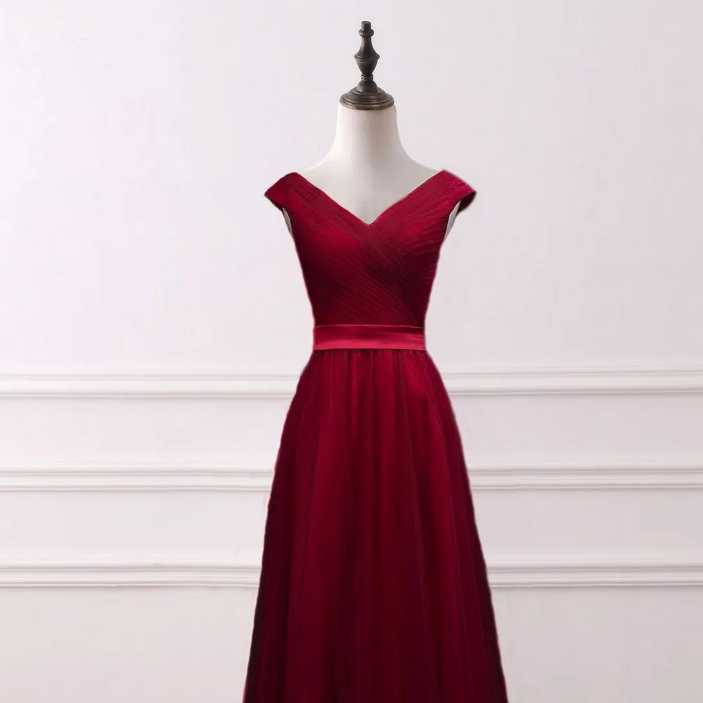 Благородный WEISS Пол-длина новый темно-красный А-силуэт вечерние сетка для платьев