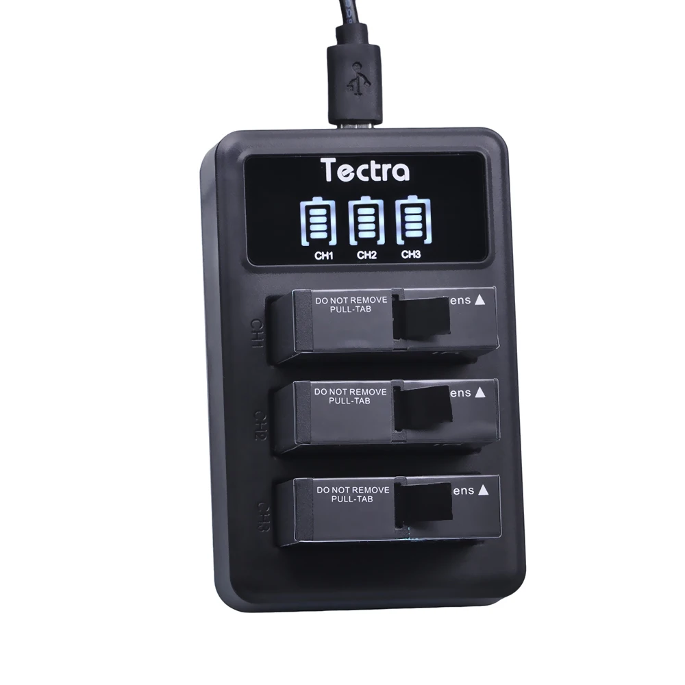 Tectra 6Pcs AZ16 1 1400mAh литий ионный аккумулятор для xiaomi yi + LED USB зарядное устройство с 3