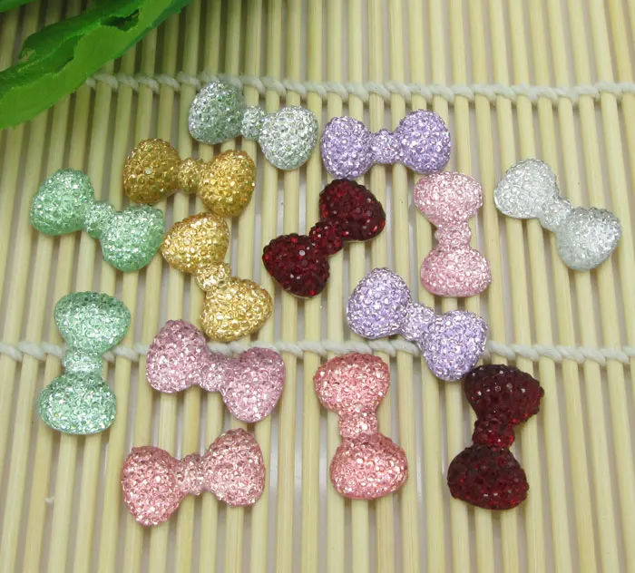 

50Pcs Mixed Bow Bling Shiny Resin Decoration Crafts Beads Flatback Cabochon Scrapbook DIY Embellishments Accessories Buttons