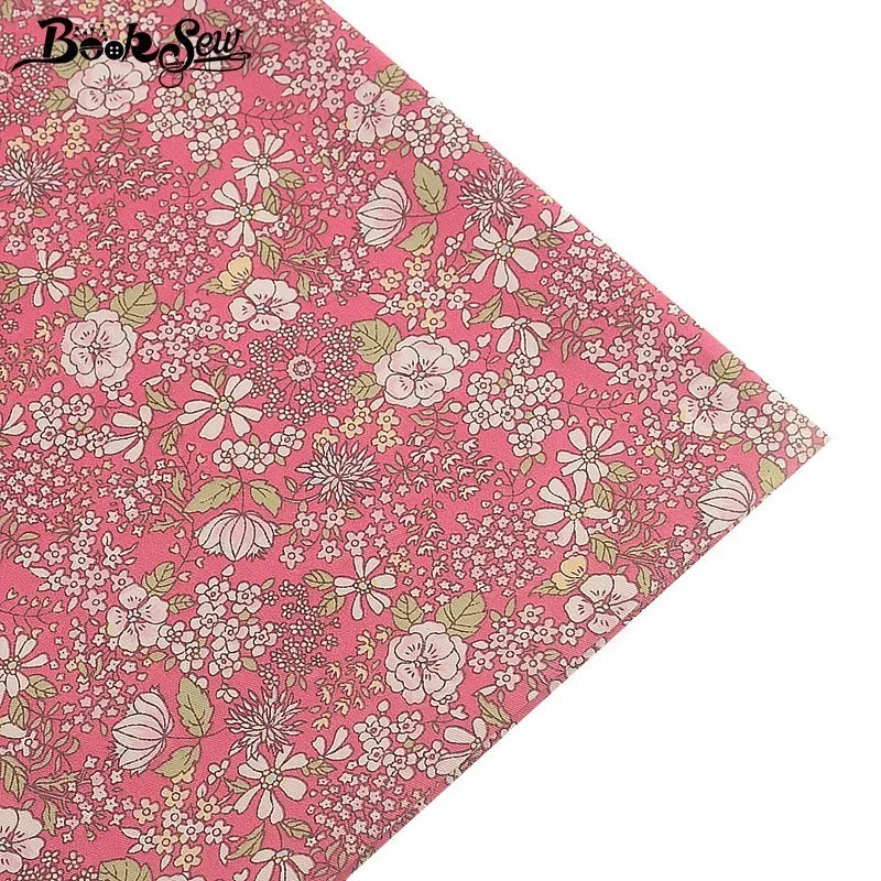 Booksew Flroal красный хлопок ткань платье швейная ткань ручной работы DIY простыня лоскутные одеяла Tissu дети тканевые шторы для дома