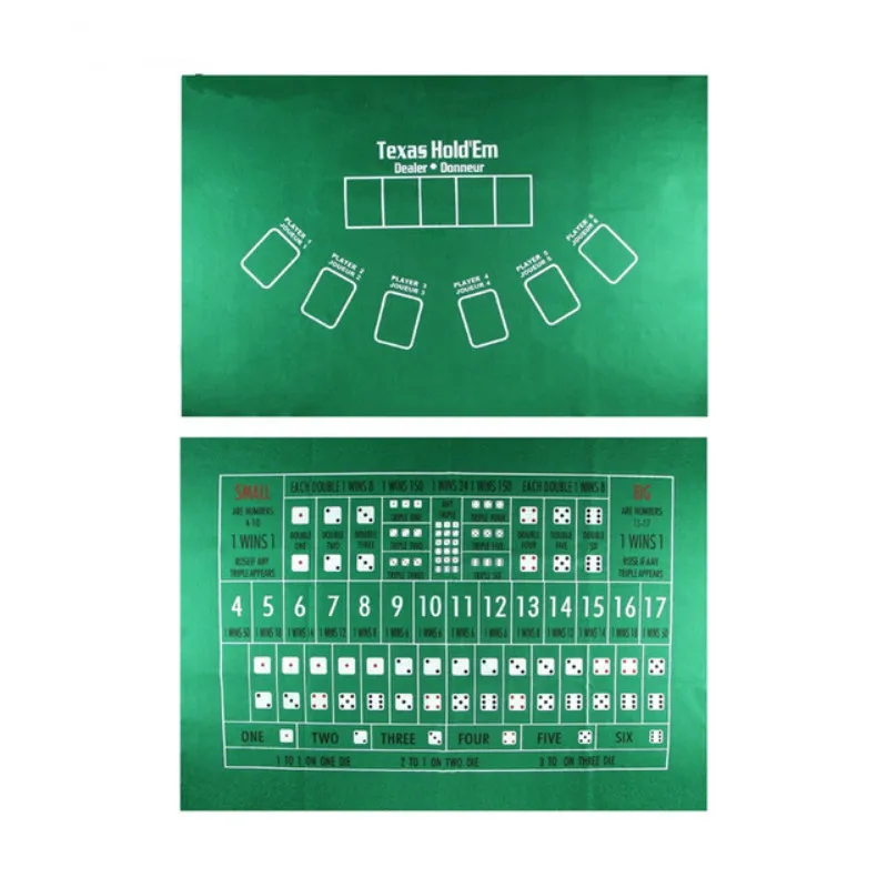 Новая двухсторонняя 60*90 см 5 игроков скатерть Baccarat Poker Set Fichas Texas Holdɾm Fietro