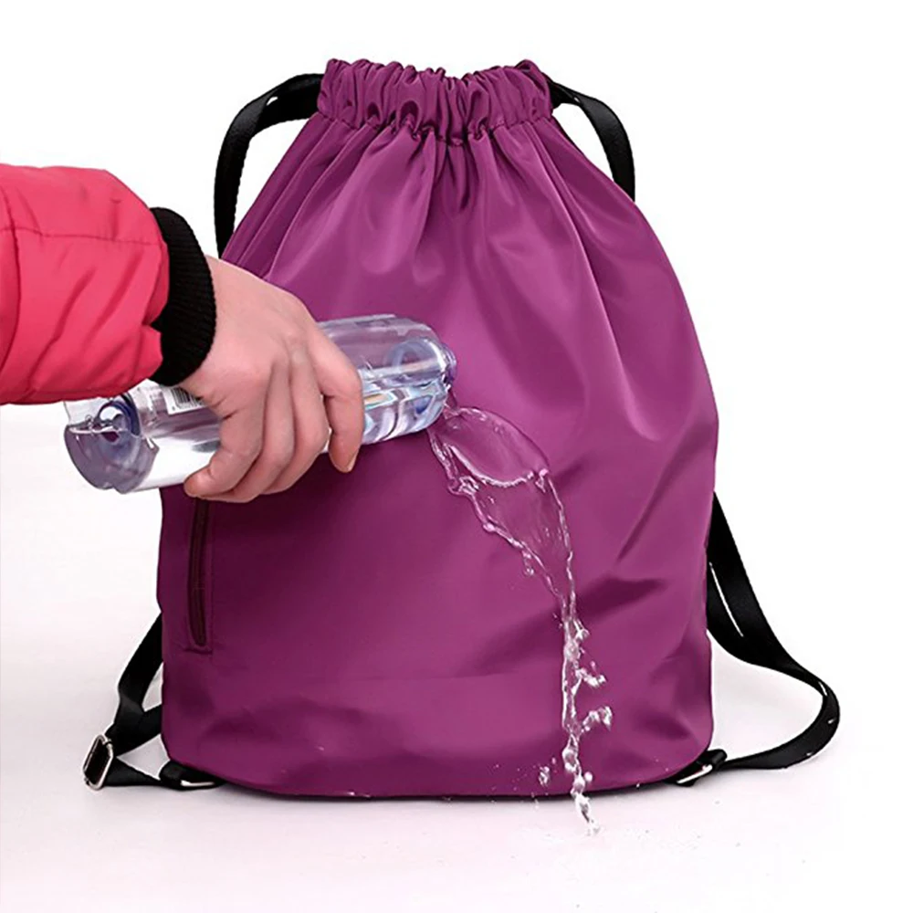 Для женщин нейлон Водонепроницаемая спортивная сумка Drawstring Рюкзак, женская сумка для подарок к празднику Йога фитнес-Спорт Путешествия; обувь для девочек; обувь для студентов; рюкзак