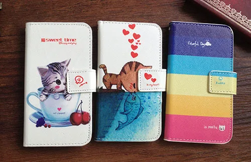 7 видов цветов высокое качество PU модный милый Стенд Бумажник кожаный чехол для
