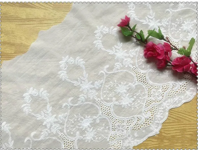 От 3 до 5 лет/лот хлопчатобумажной тканью натуральный белый Вышитые Кружевные