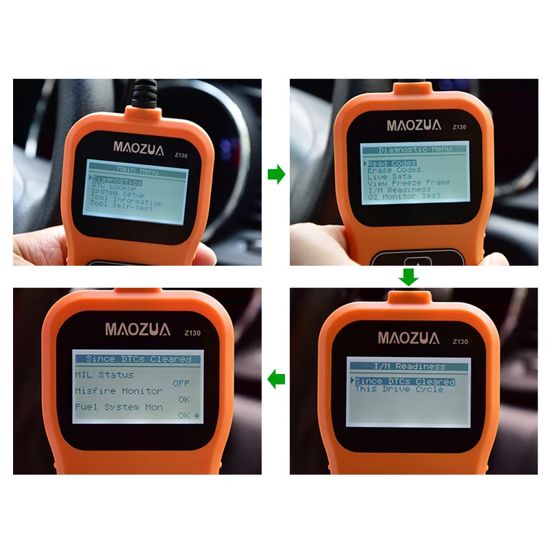 Автомобильный бензиновый сканер Maozua Z130 OBD 2 считыватель кодов поддержка полной