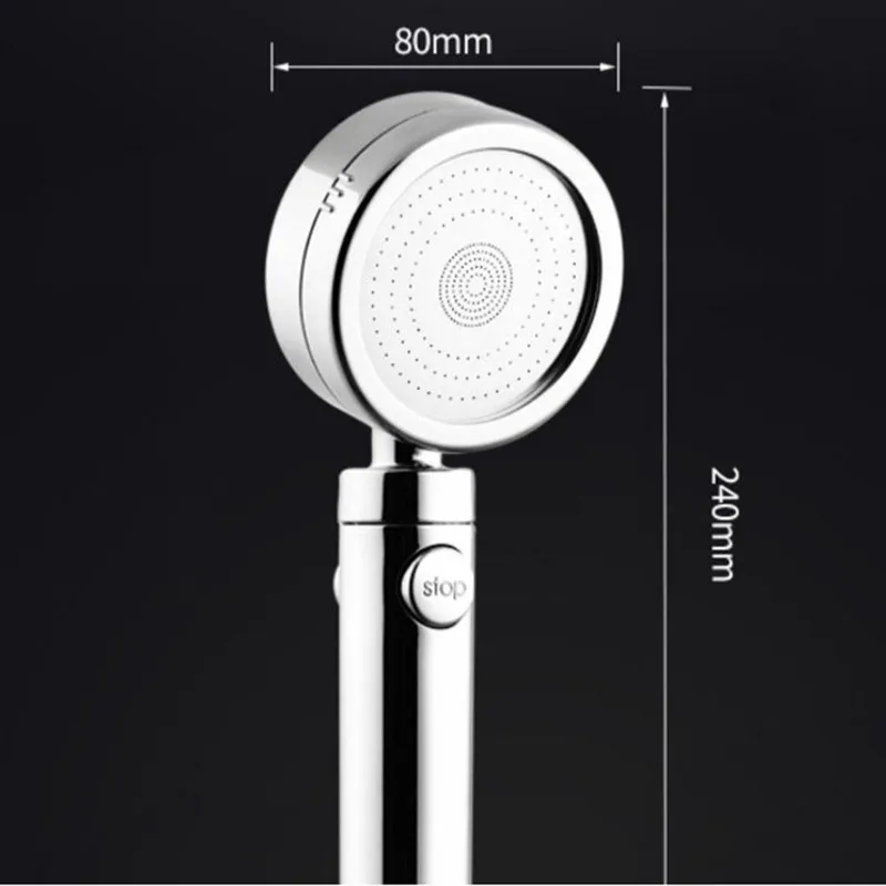 Shower Head Bath Saving Water SPA Hand Shower With Stop Button 3 Modes Shower Head Hose Set Household