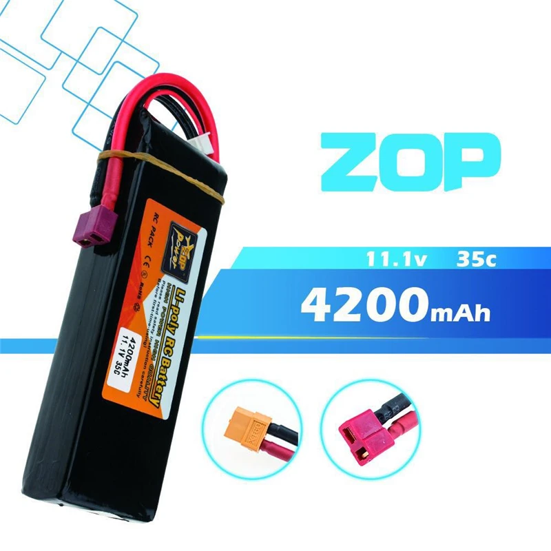 1 шт. ZOP Мощность 3 S 11 V 4200 мА/ч 35C Lipo Батарея XT60 Т образный разъем Литий Полимерный RC