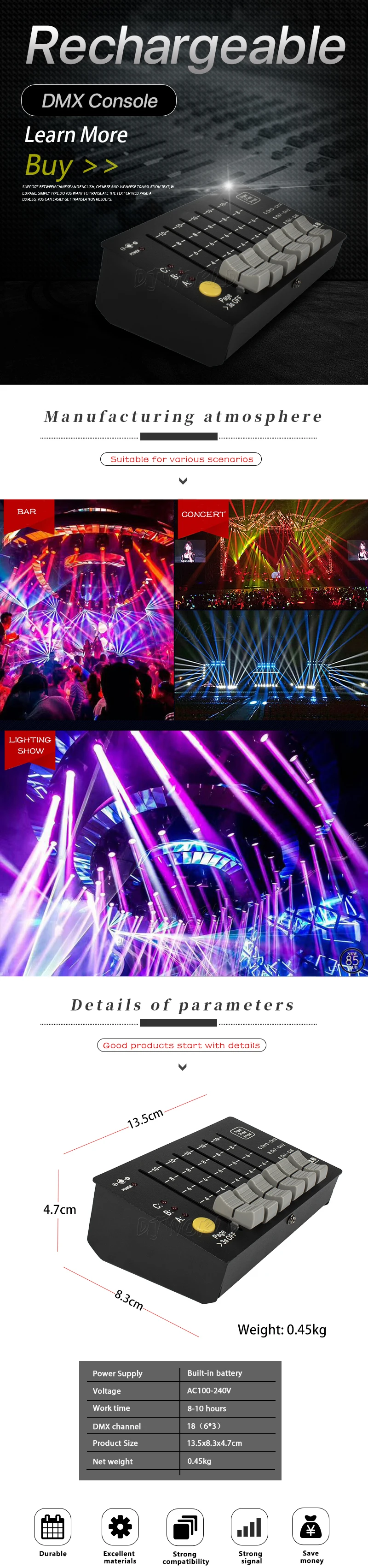 DJworld DMX консоль 1024 контроллер для освещение для сцены DMX 512 DJ контроллер оборудование международный стандарт движущийся головной свет