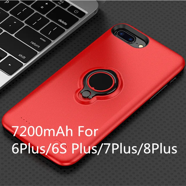 KQJYS портативный резервный внешний аккумулятор 5000/7200 мАч для iphone 7 6 6S Plus внешний Магнитный чехол для зарядного устройства для iphone 8 7 6 - Цвет: Red
