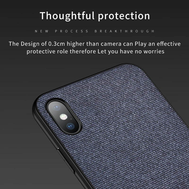 Тканевый чехол для iPhone Xs Max Xr 7 8 6s 6 Plus Роскошный тканевый Гибридный PU Жесткий ПК