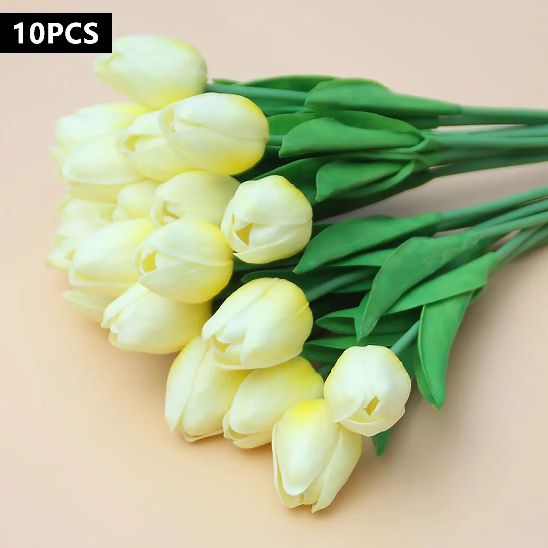 Light Yellow 10 шт./лот, искусственный мини тюльпан, настоящий свадебный букет, искусственные цветы из шелка для украшения дома, вечерние - Цвет: Light Yellow