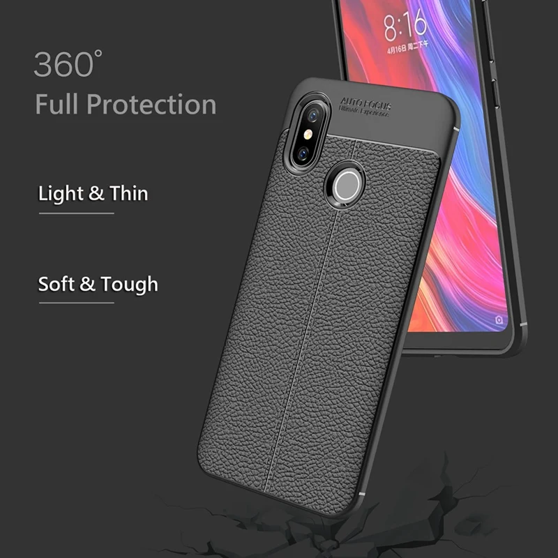 UPaitou высококачественный мягкий ТПУ чехол с текстурой личи для Xiaomi mi 8/SE/Explorer