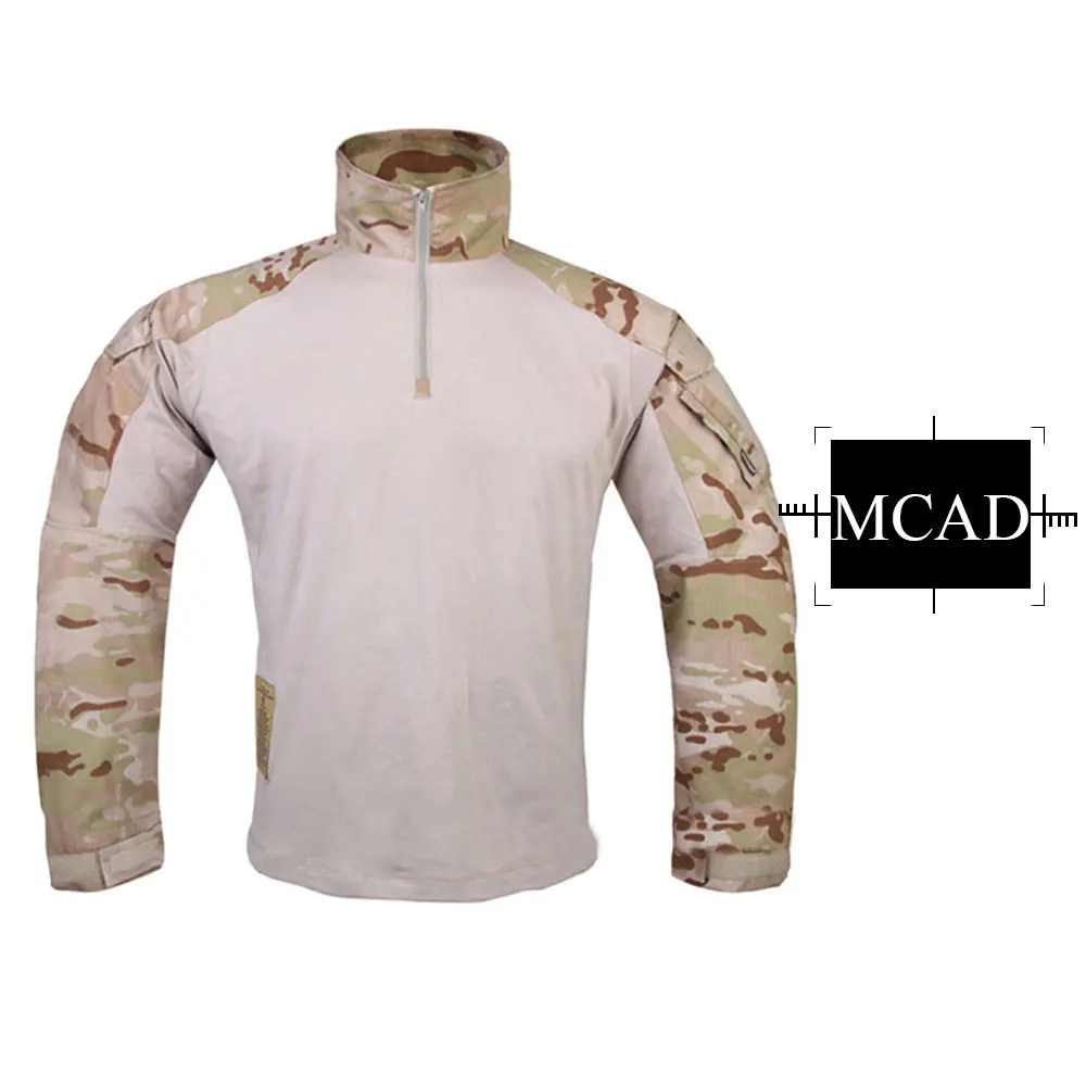 EMERSONGEAR Мультикам боевая рубашка охотничья одежда G3 BDU Airsoft тактическая emerson армейская Военная Wargame Мультикам черная рубашка - Цвет: MCAD