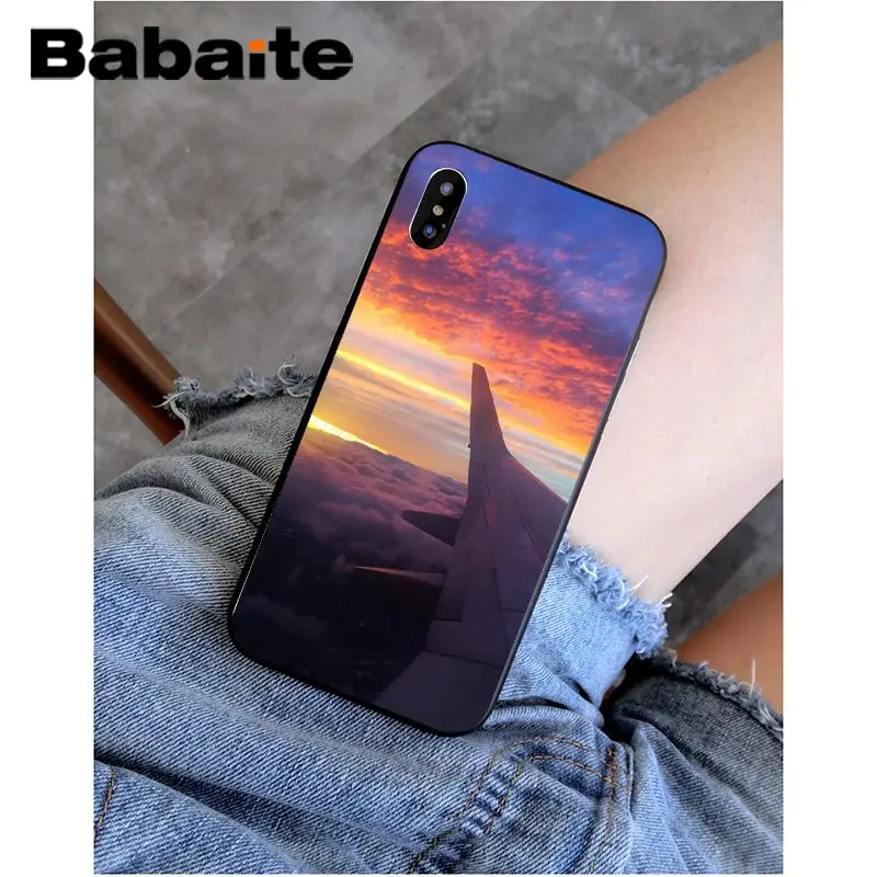 A6 Babaite самолет Путешествия Мягкий Силиконовый ТПУ чехол для телефона iPhone X XS MAX 6 6S 7 7plus 8 8Plus 5 5S XR - Цвет: A6