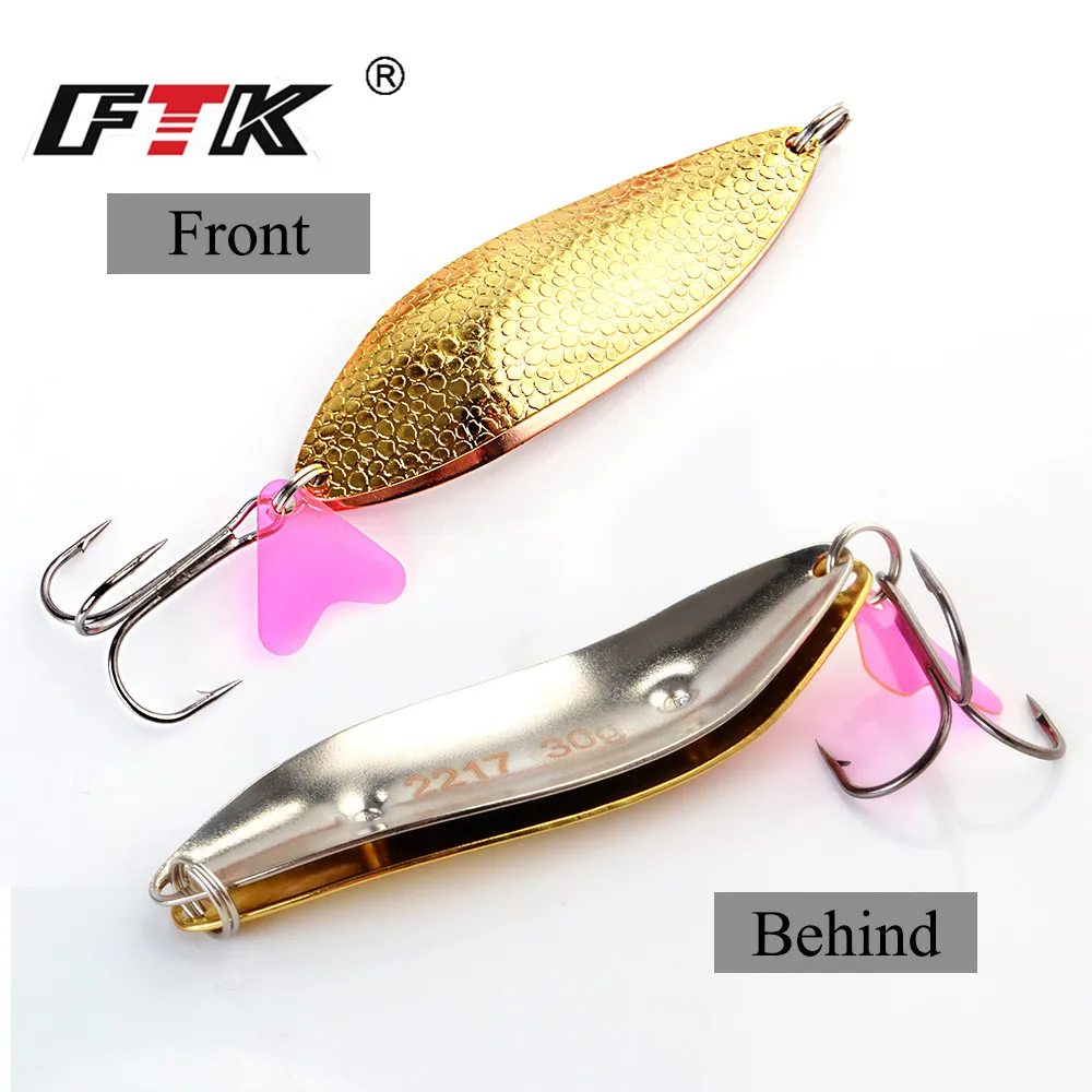 FTK приманка в виде ложки 1 шт. 8 цветов 30 г/32 г/40 г с тройным крючком Mustad 35647-BN
