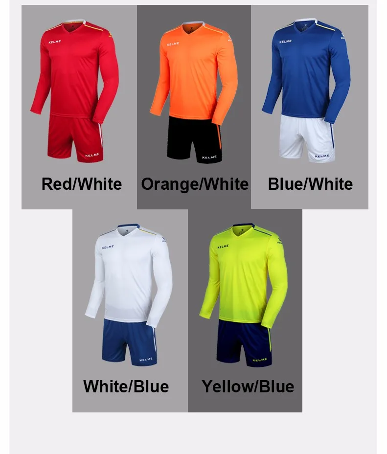 KELME, мужские футбольные майки, наборы, с длинным рукавом, Футбольная форма, Maillot De Foot, тренировочный костюм, командная спортивная одежда, Survete, Мужская футболка K16Z2004L