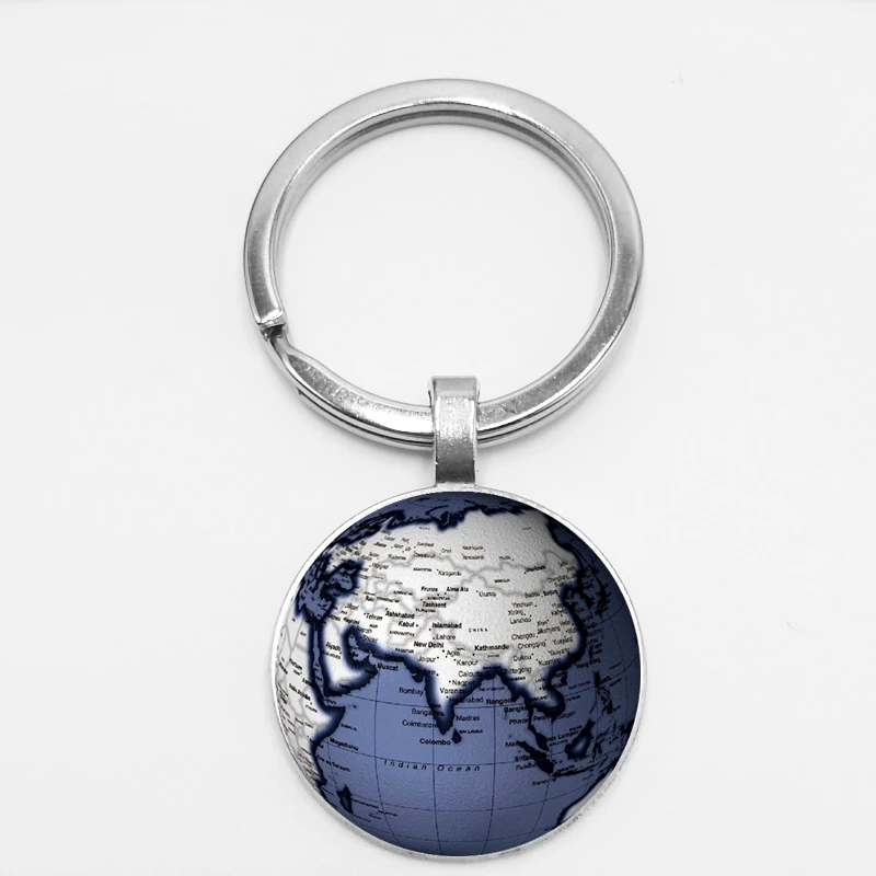 Карта мира Земли семь Океания Стекло брелок Золотой точность Глобус