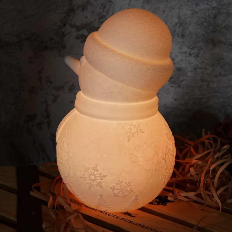Новинка 2019 Шелкопряд 3D принт 3/16 видов цветов Снеговик Ночник прикроватная лампа