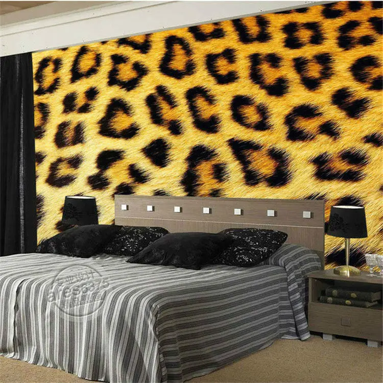 

Fashion leopard print Wallpaper 3D Photo Wallpaper Custom Wild Animal Mural Painting Room Decor Large Wall Art Kid room Bedroom