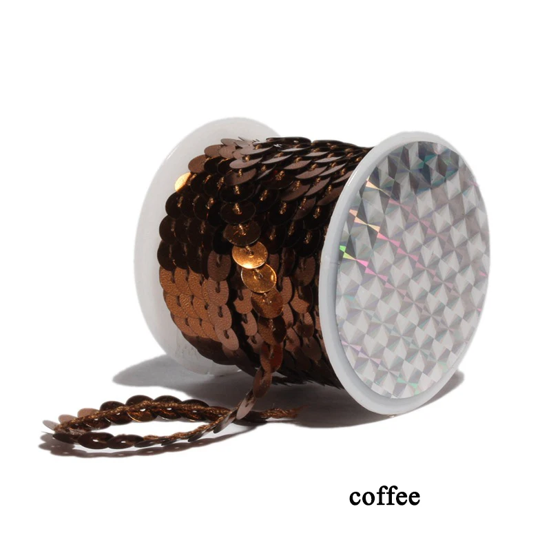 Coffee 5 м/лот, 6 мм, блестки для шитья, блестки, блестки, отделка для дизайна ногтей, Свадебный декор, блестки с блестками, одежда для девочек - Цвет: Coffee