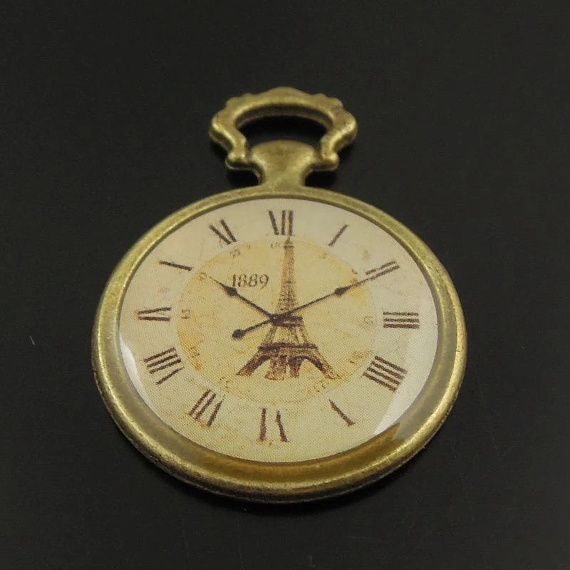 10 шт./упак. Античная бронза часы Цепочки и ожерелья подвески конечные бусины в