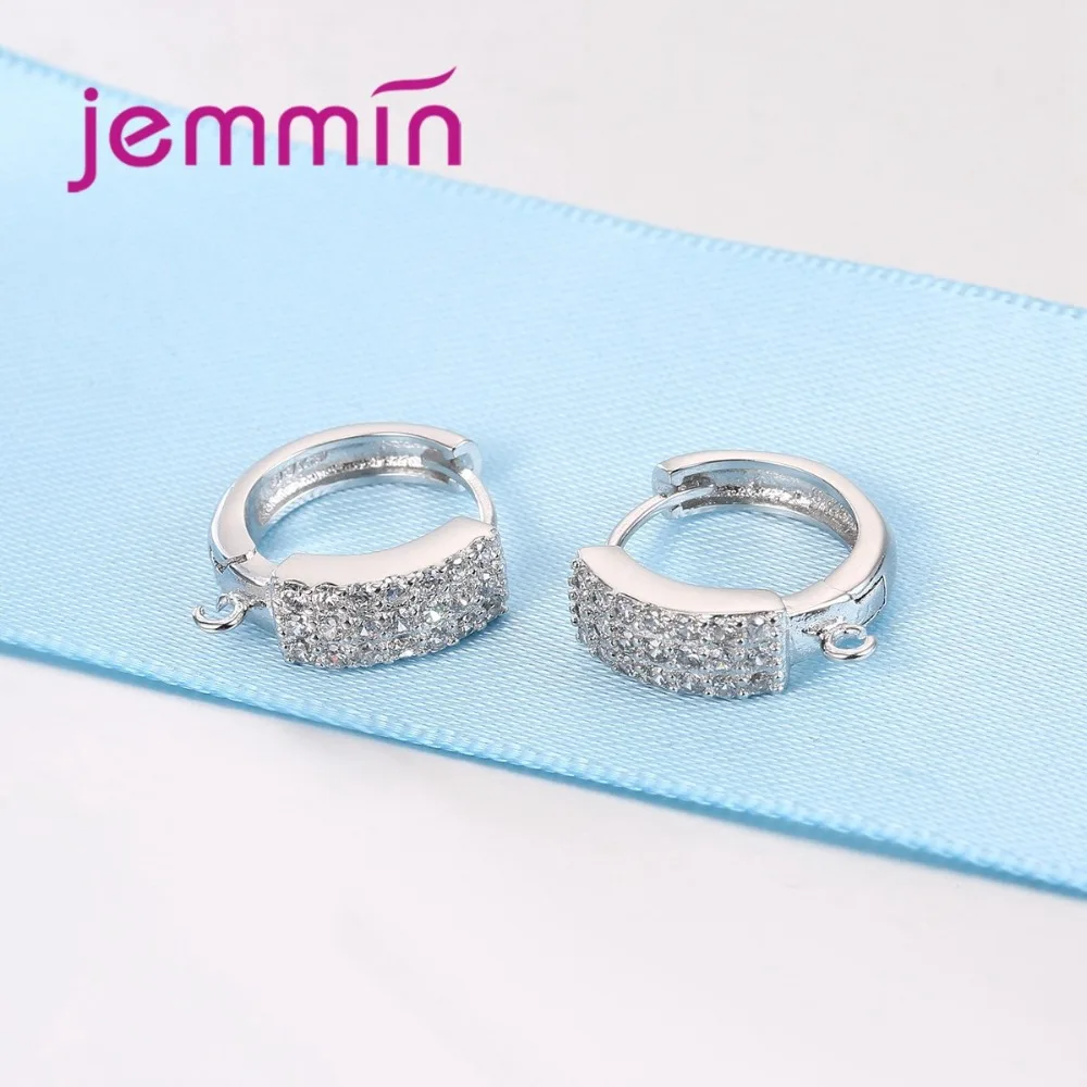 Высокое качество полностью прозрачные микро серьги с кристаллами ювелирные