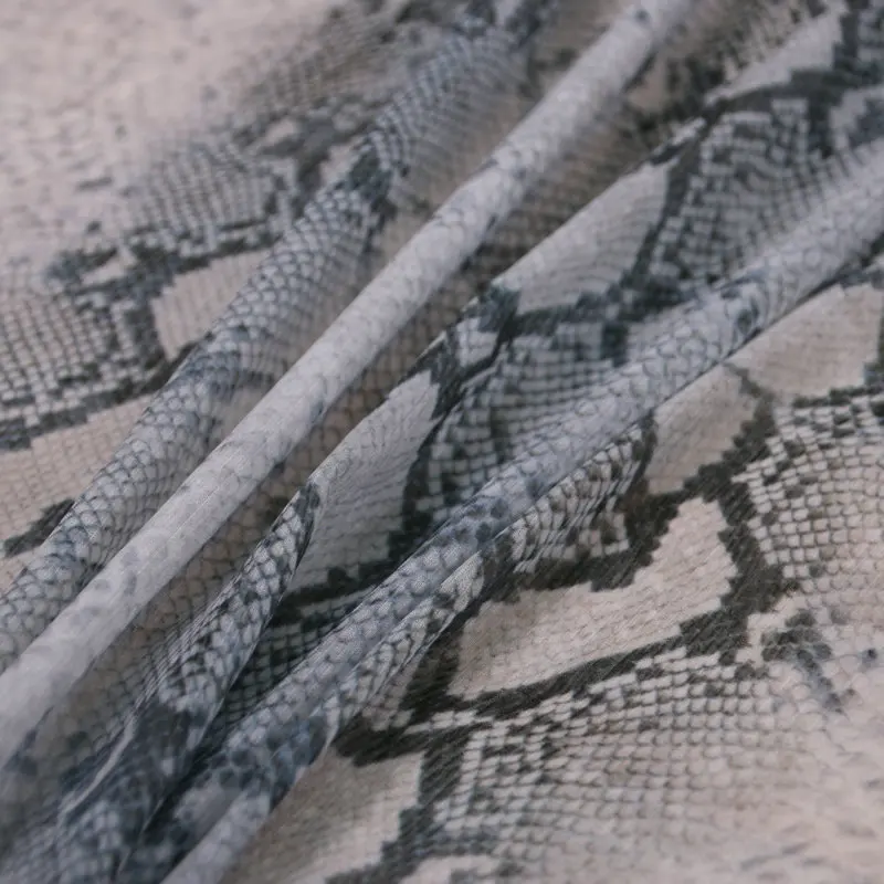 serpentine printed silk soft chiffon fabric snake skin thin for dress long beach clothing tissue | Дом и сад