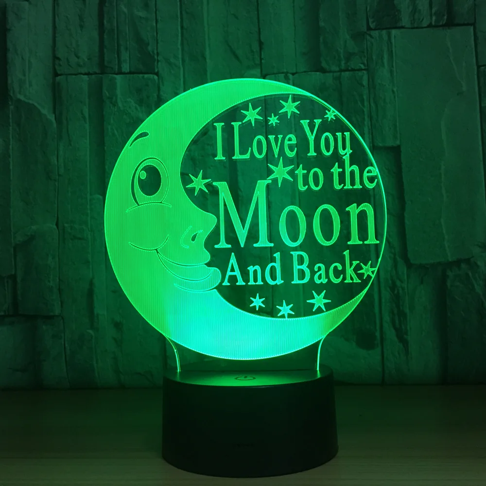 Moon лампа 3D светильник 7 цветов Светодиодные ночные лампы Ночной сенсорный USB Led