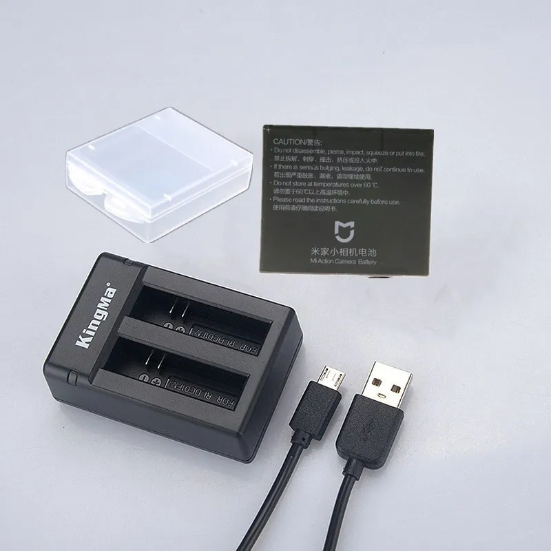 1Charger 1Battery Mijia аккумулятор KingMa двойной аккумулятор зарядное устройство чехол для зарядки для Xiaomi Mijia мини камера Mijia аксессуары для действий - Цвет: 1Charger 1Battery