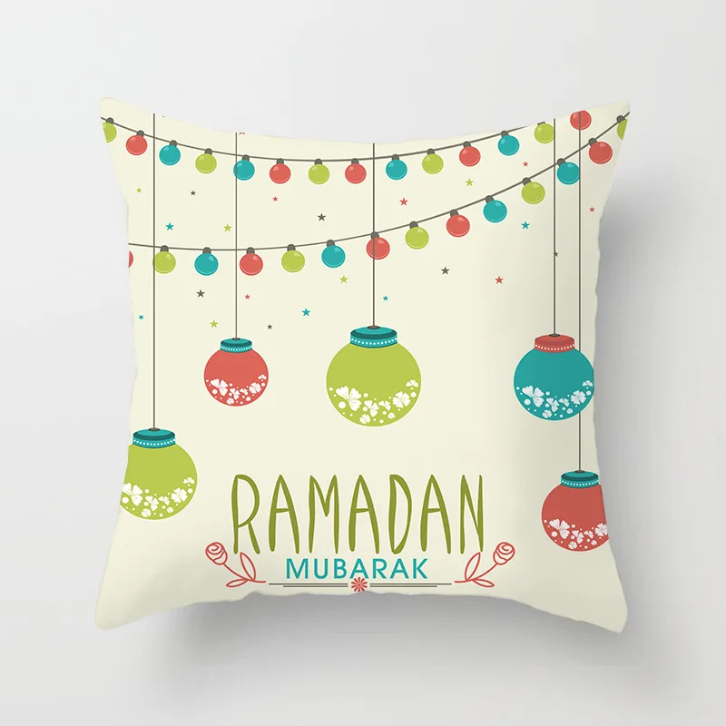 Наволочка для подушки ZENGIA Eid Mubarak 45x45 см Рамадан наволочка из полиэстера Рамадан Карим декоративные подушки фонарь подушка - Цвет: drd175-2