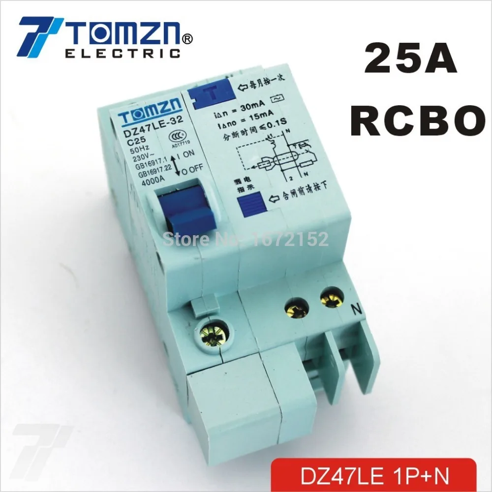 DZ47LE 1P + N 25A C Тип 230V ~ 50 HZ/60 HZ автоматический выключатель остаточного тока с защитой