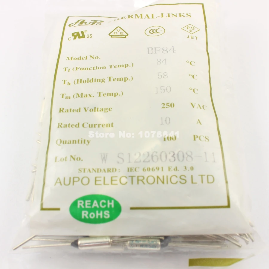10pcs New AUPO Thermal Fuse Cutoff TF 84 Degree 250V 10A BF84 | Обустройство дома