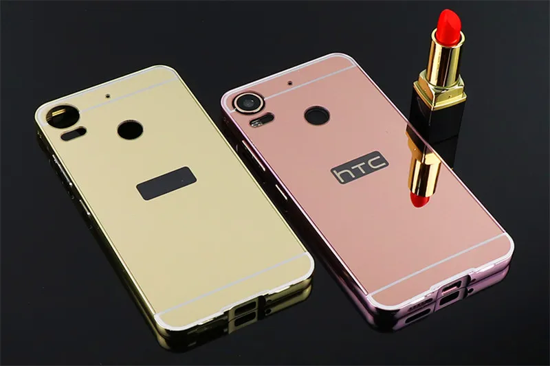 Для HTC желание 10 Pro случае зеркало покрытие металла Рамки с задняя крышка Жесткий
